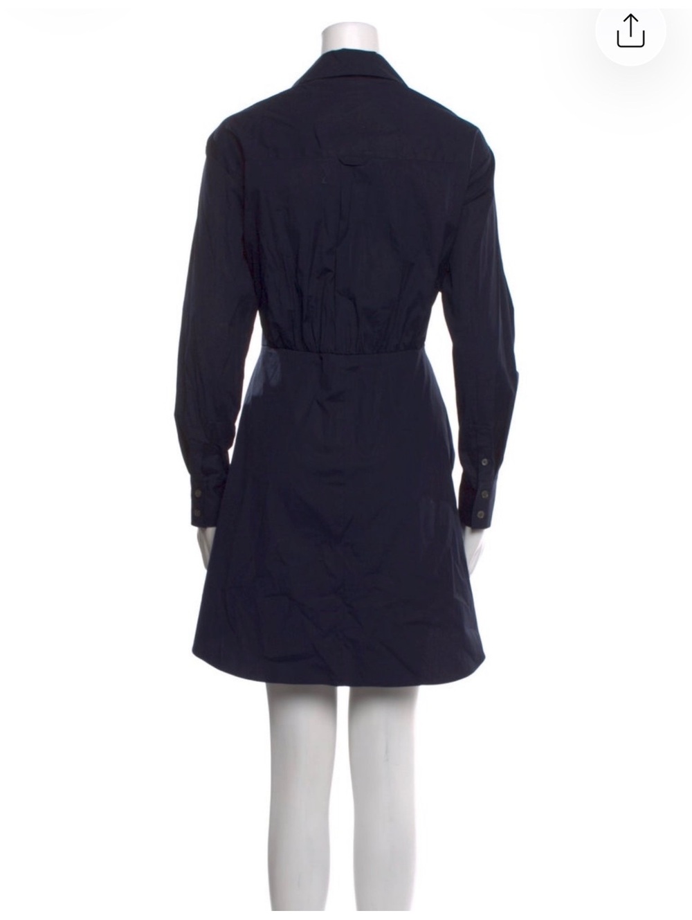 Veronica Beard Roanoke Shirt Dress | Size 6 | Navy Cotton Tie Waist - Picture 4 of 6